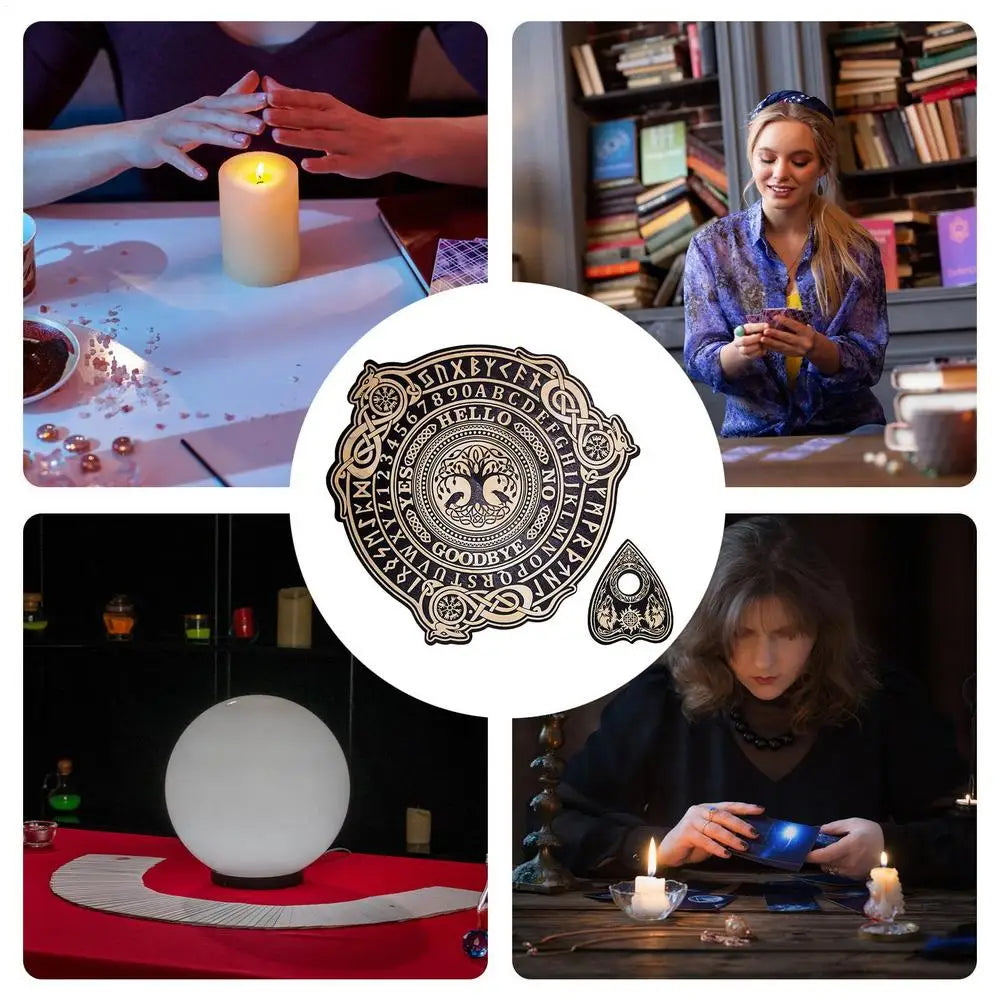 NEW Paranormal Spirit QUIJA Board Wood Talking Board Eagle/Tree/Scull for Divination Tabletop Decision-Making Aid Entertainment Prop for Group Games Gathering Fun