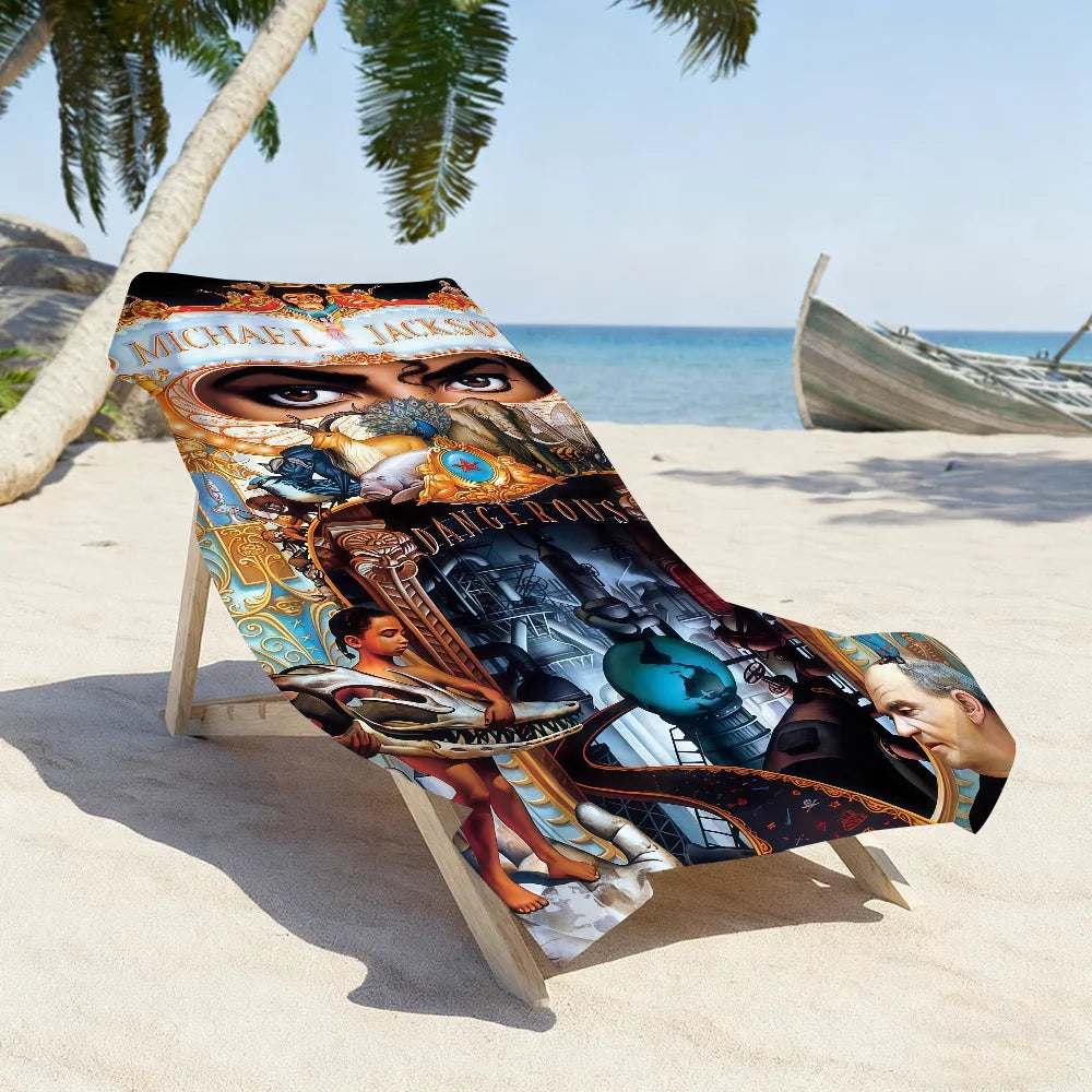 Michael Jackson 70x140cm - 150x260cm 7 Sizes Bathing Shower Towel Sports Quick Dry Travel Beach Camping Gear Sandproof Soft Light Large Beach Towel