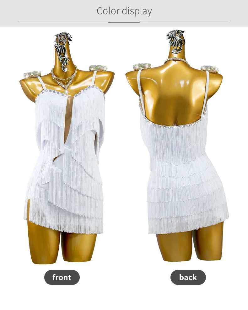 New Arrivals Latin Dance Ballroom Competition Dancing Dress Sexy Women Ballroom Skirt Practice Wear Prom Costume Ladies Line Suit Girls Clothes Customized Dresses