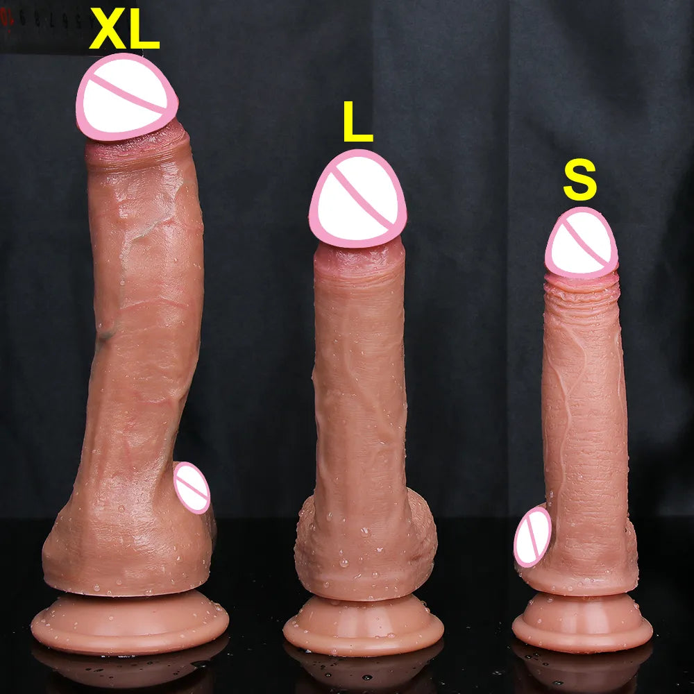 Cheap Real Skin Silicone Big Huge Dildo Realistic Suction Cup Dick Male Artificial Rubber Penis Anal Sex Toys For Women Cock