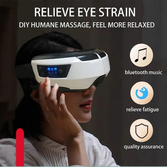 Eye Massager Vibration Air Pressure Heating Massage Relax Fatigue Stress Bluetooth Music