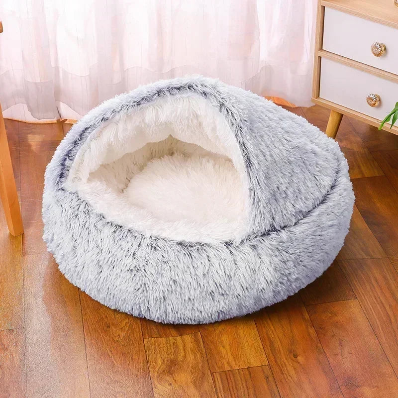 Winter Dog Plush Round Bed Pet Mattress Warm Soft Comfortable Basket Cat Dog Sleeping Bag Nest for Small Dogs Medium Dogs Cat