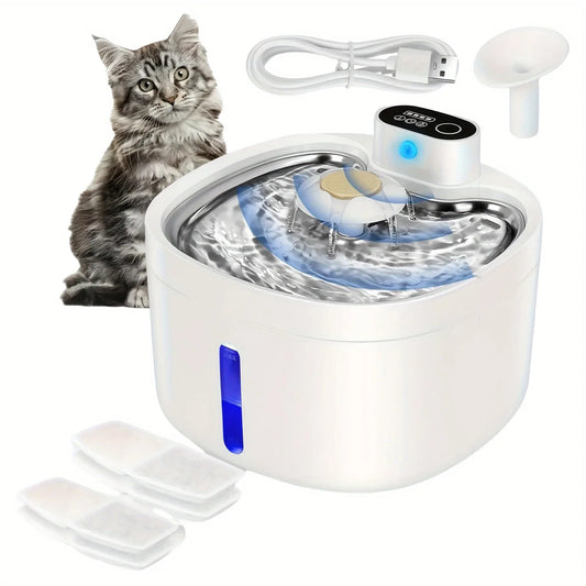 NEW Arrivals Pet Automatic Water Dispenser, Non Plug in Cat Water Dispenser, Stainless Steel Wireless Constant Temperature Water Dispenser Pets Supplies