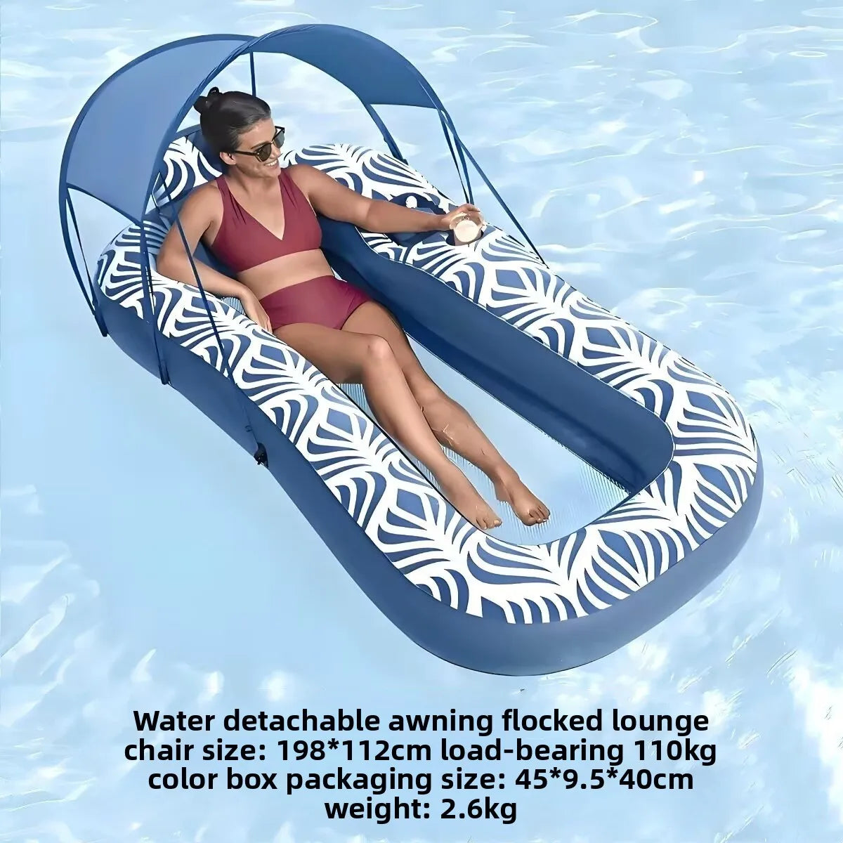 Large Inflatable Floating Island with Awning 8-10 People Floating At Sea Adult Household Floating Shade Boat Summer Ocean Family Party
