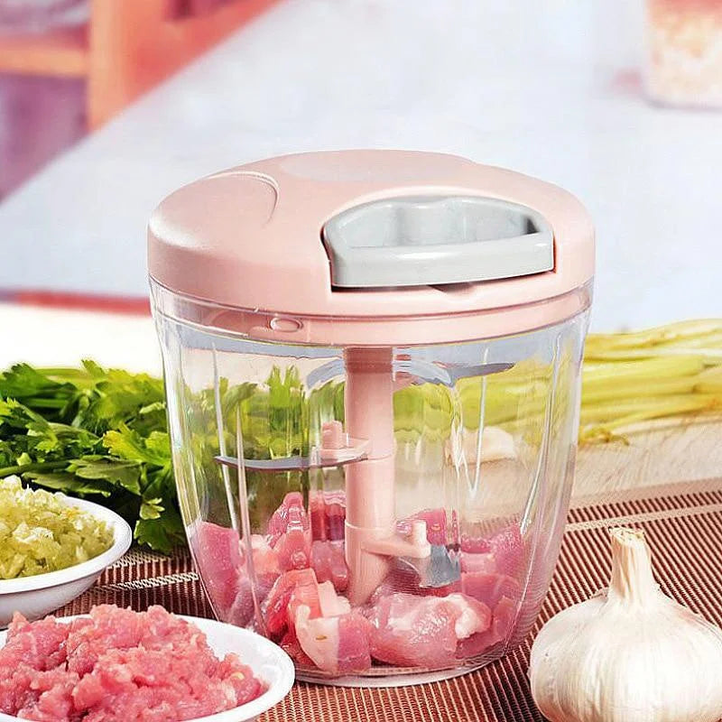 500ML Manual Meat Mincer Garlic Chopper Rotate Garlic Press Crusher Vegetable Onion Cutter Kitchen Cooking Accessories