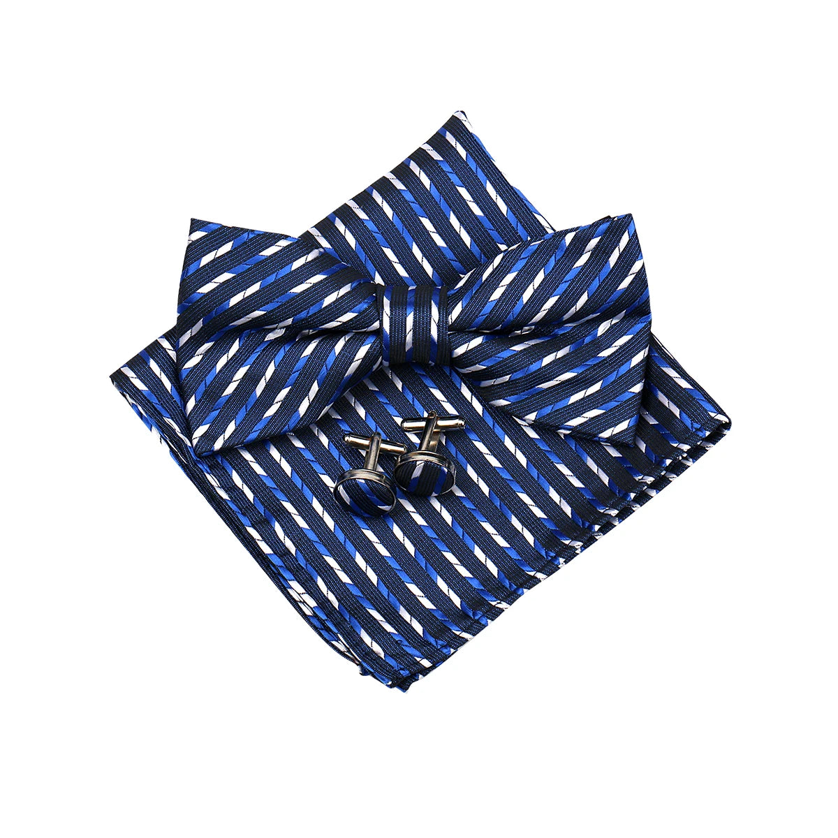 3 PCS Set 55 Colors Luxury Paisley Bowtie Suit Man Bow Tie Pocket Square Cufflinks Wedding Bowknot Accessories Butterfly Neckwear Adjustable Adult Ties