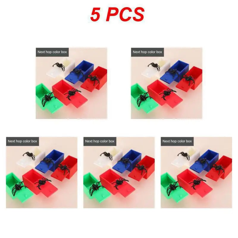 5PCS-10PCS Set  Halloween Decor Trick Spider Funny Wooden Scare Box Practical Joke Office Prank Toys Funny Play Joke Gifts