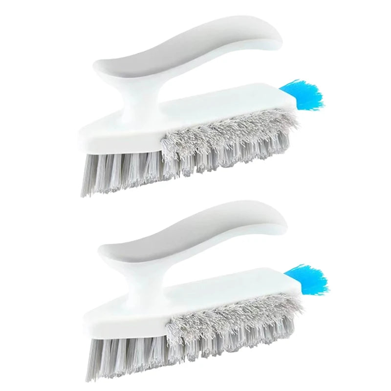 2 PCS Set 4-in-1 Grout Brush with Squeegee Durable Bristles Heavy-Duty Scrub Brushes for Cleaning Tile Grout Kitchen Bathroom Cleaning Tools