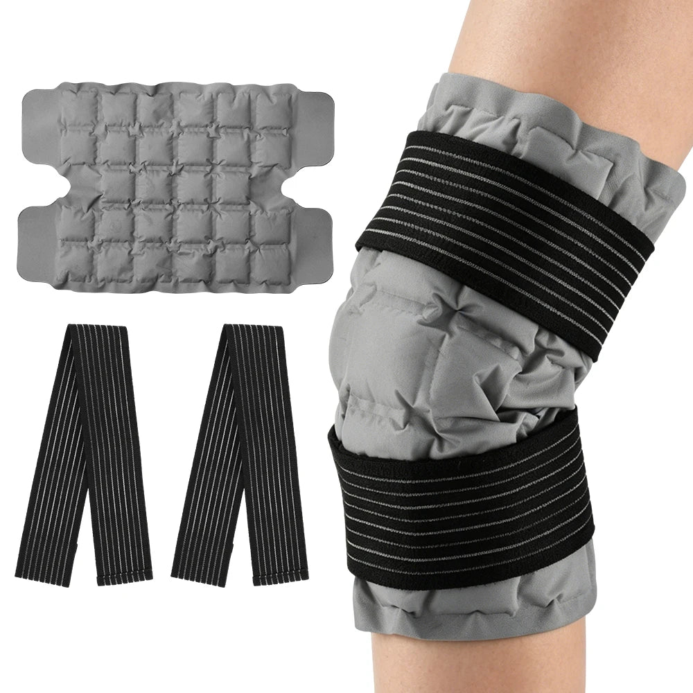 Knee Ice Pack Wrap Large Reusable Ice Pack Self-Absorbing Water Resin Hot/Cold Compress Therapy for Knee Joint Pain Relief Outdoor Sports Injuries Treatment Health Care Accessories