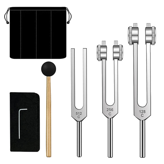 NEW Arrivals Japanese Tuning Forks Set-128 Hz, 256 Hz, 512 Hz,  Healing, Chakra, Sound Therapy, Yoga Meditation Treatment Body, Mind And Spirit Anti-Stress Depression Reliever Health Care Accessories