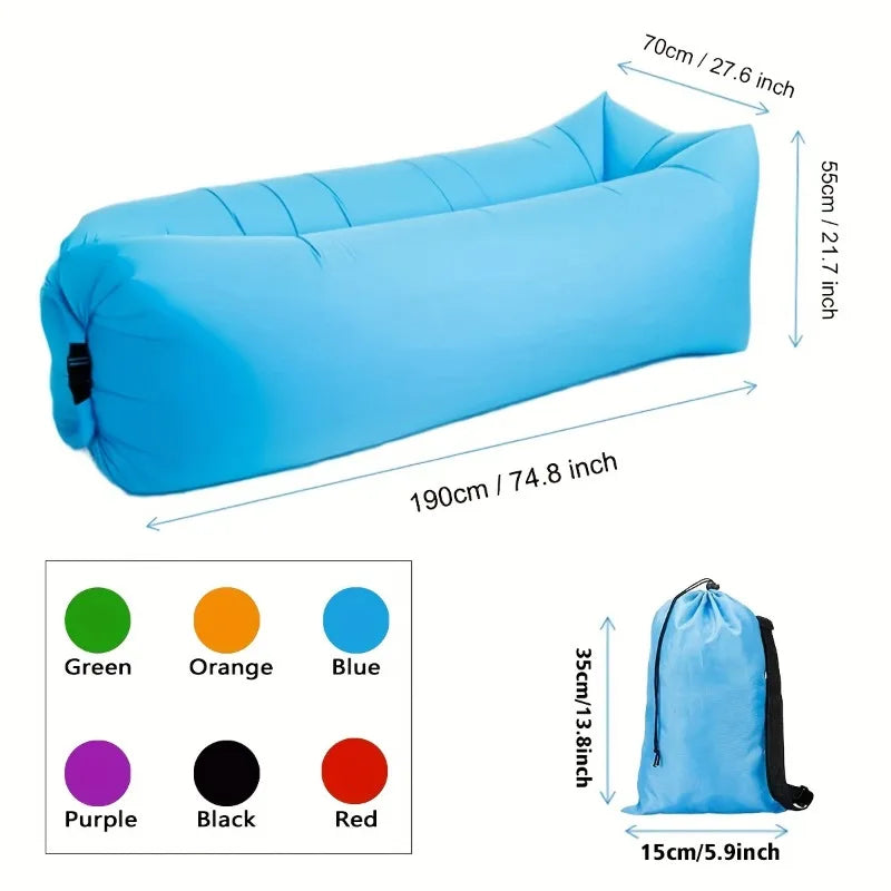 Inflatable Lounger Air Sofa Chair Camping & Beach Accessories Portable Water Proof Couch for Hiking Picnics Outdoor & Backyard