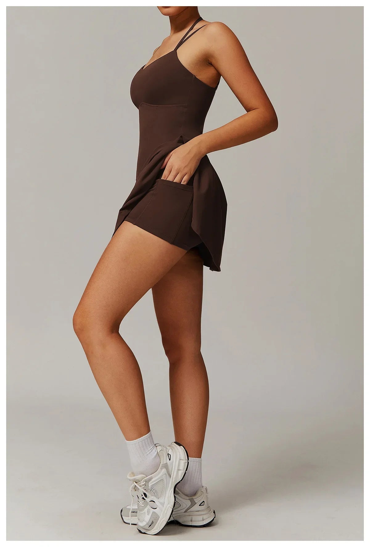 New S-50Kg- XL-80Kg 5 Colors Women Sleeveless Tennis Dresses Fitness Gym Clothes Yoga Jumpsuit Tracksuit Set running Sports Skorts Suspender Slip dress