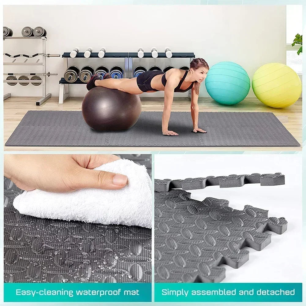 12-20PCS Puzzle Fitness Mat, Eva Interlocking Foam Floor Tiles for Home Gym, Home Gym Equipment Mat, Non-Slip Floor Mat