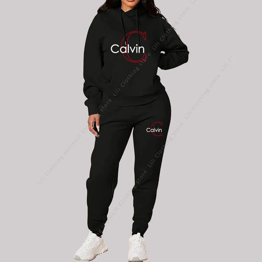 NEW 2PCS Set S-3XL UK Plus Size 10 Colors  Ladies Tracksuit Aesthetic Designer Clothes Trend Sportswear High quality Hoodies Sweatpants  Outfits Women Sports Clothing Sets