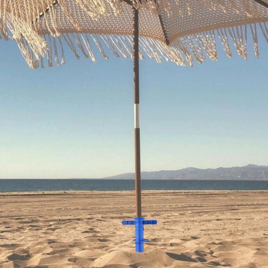 NEW Arrivals 1PC Random Color Umbrella Base Adjustable Plastic Sun Beach Patio Sand Ground Fixing Tools Anchor Stand Spike Auger Keep Holder Outdoor Camping Beach Garden Accessories