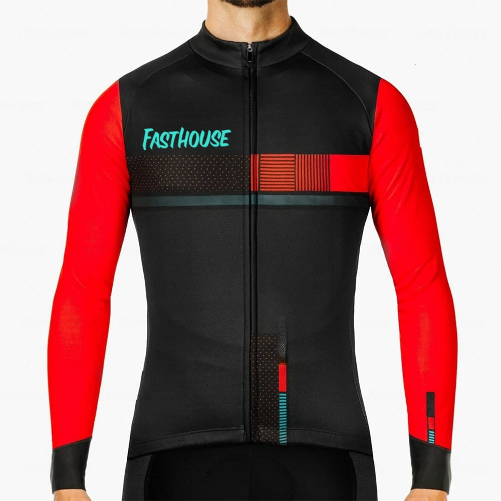 Outdoor Men's Long Sleeve Zipper Cycling Wear Bicycle Mountain Bike FASTHOUSE Quick Dry Sports Cycling Wear