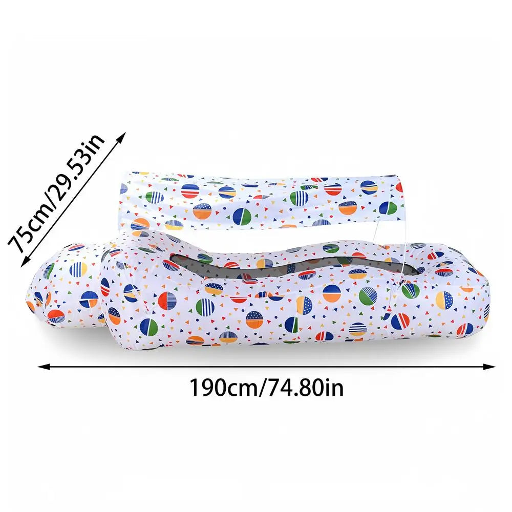 Inflatable Beach Camping Lounger Air Sofa With Sun Shade No-Pump Blow Up Couch For Outdoor Camping Hiking Picnic Vacation