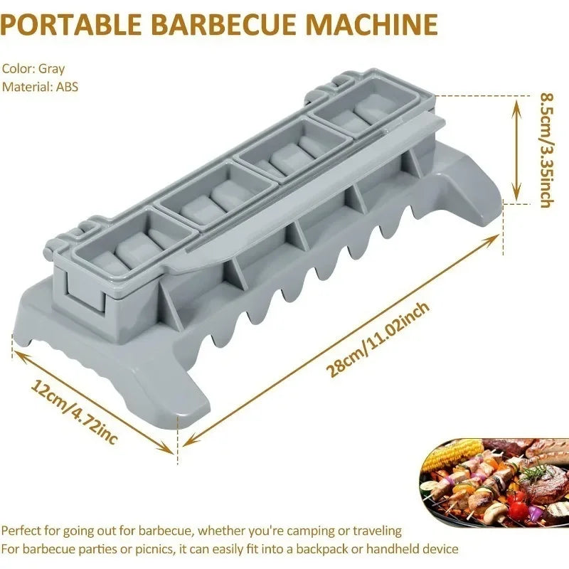 NEW Set Outdoor Camping Barbeque Kebab Mold Tools 8/9inch Flat Stainless Steel BBQ Kebab Kiofte Skewer Row Kebab Maker for Home Barbeque Party