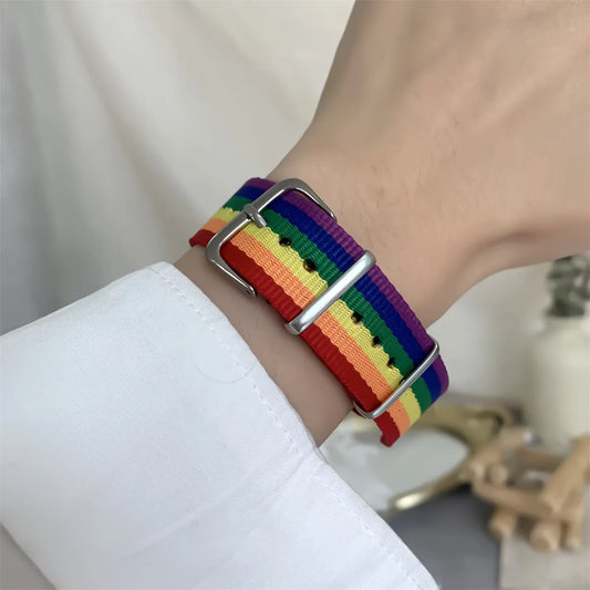 Fashion Rainbow Bracelets For Women Girls Boy Ladies Rainbow Love Pride Woven Wristband Bracelet Couple Friendship Party Jewelry
