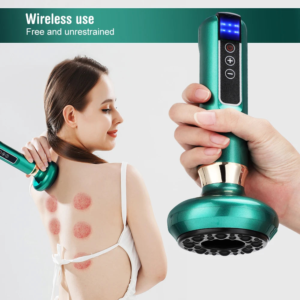Electric Cupping Massager Vacuum Suction Cup Anti Cellulite Beauty Accessories Health Scraping Infrared Heat Body Slimming Massage Supplies