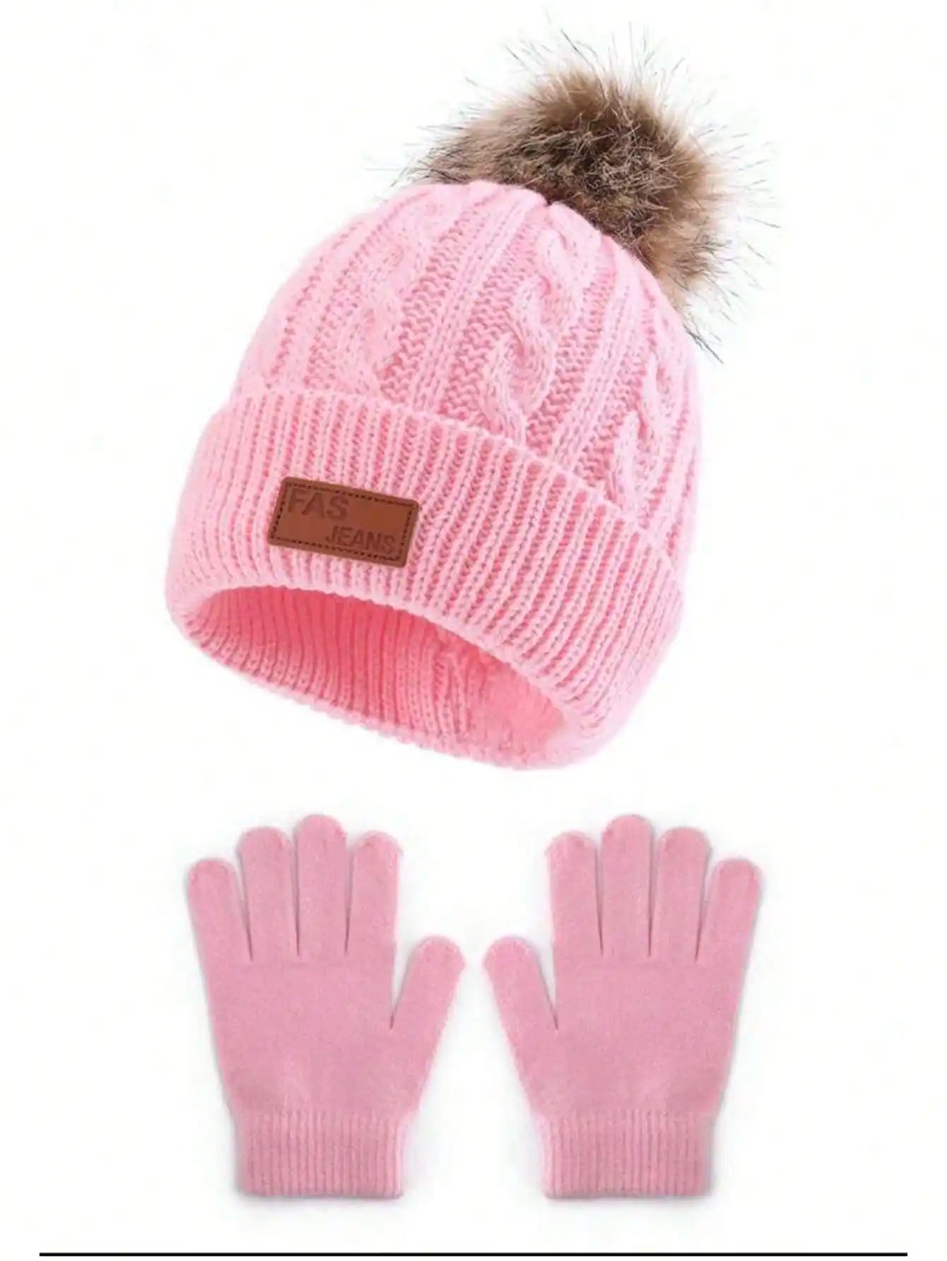 2 PCS Set of 3-12Y Children's Hats and Gloves from Europe and America, New Warm Baby Hats Winter Cold Weather Outdoor Sports Apparel Accessories