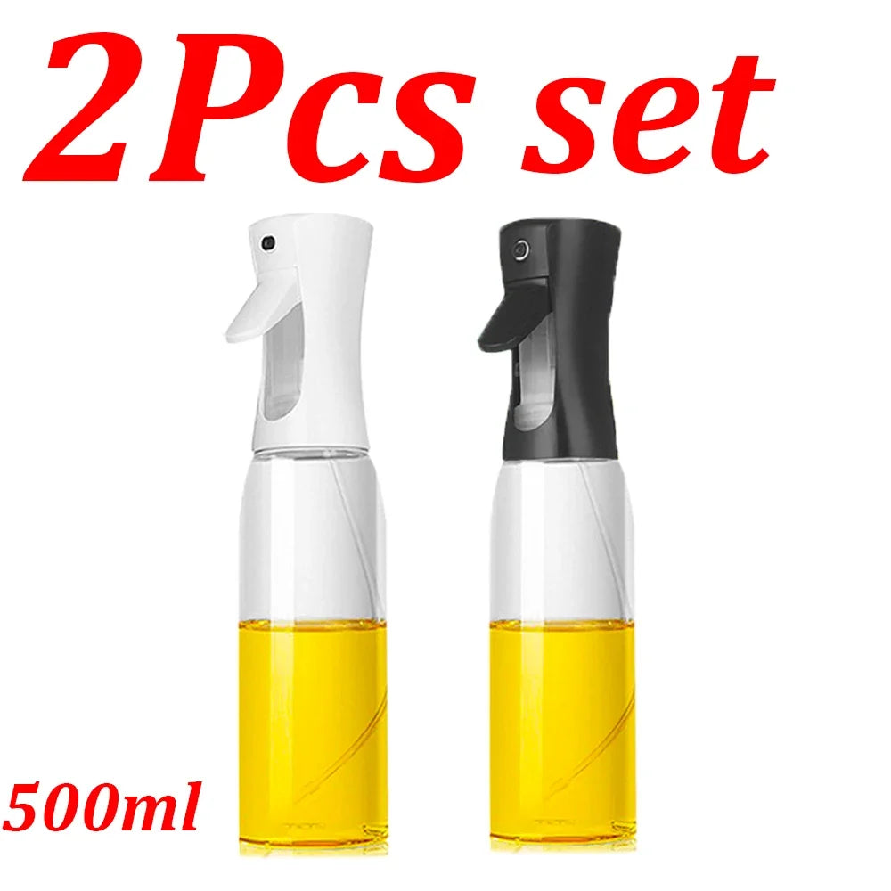 NEW Arrivals 4PCS Set Spray Oil Sprayer Dispenser Edible Olive Oil Spray 300/500ML Oil Sprayer Cooking Baking Vinegar Soy Sauce Spray Container Kitchen Accessories