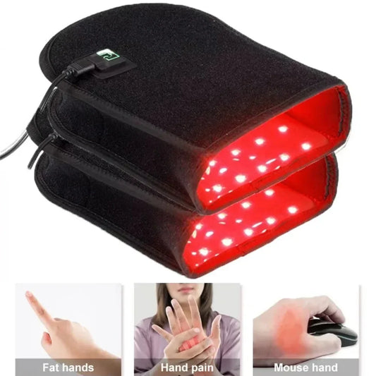 NEW 1-2 PCS Set Red & Infrared Light Therapy Double Side LED Device for Hand Pain Relief Near Infrared Mitten Glove for Arthritis Tendonitis Osteoarthritis Rheumatoid Fingers Bones Wrist Support