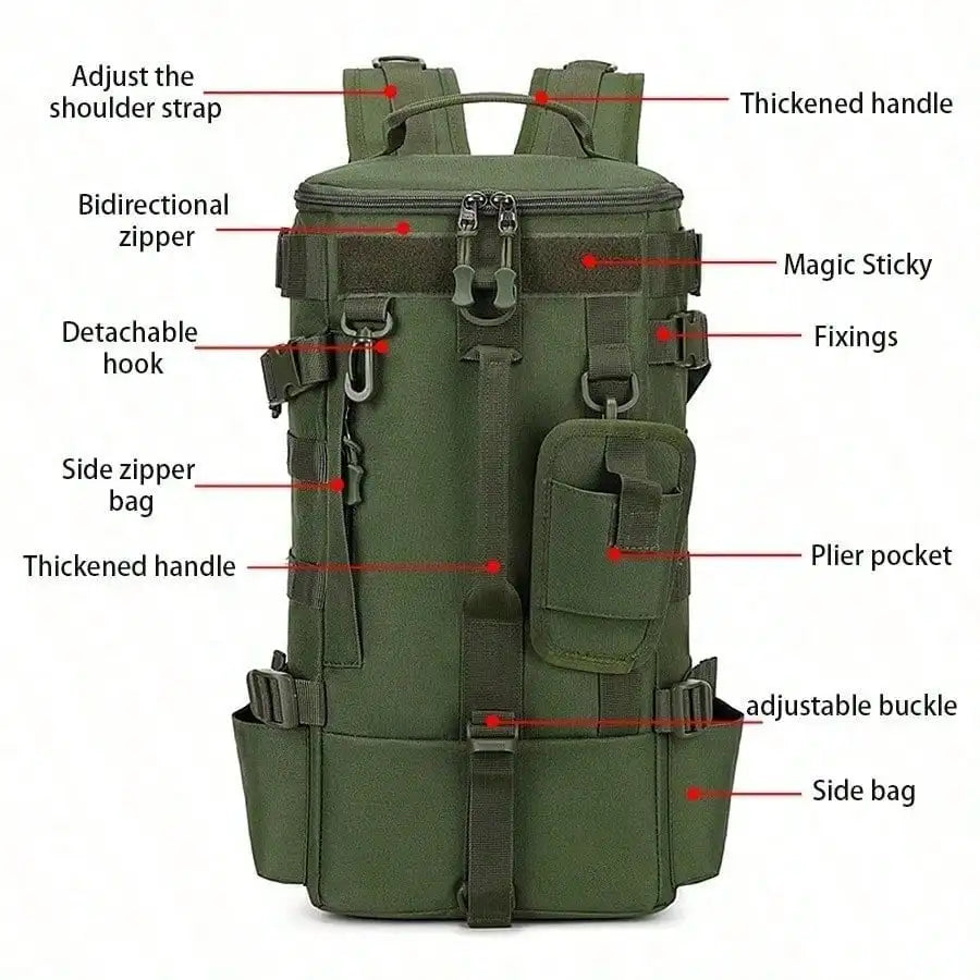 NEW Fishing Tackle Bag with Rod Holders, Large Storage, Tackle Box Backpack for Carrying Fishing Gear and Equipment, Gifts for Men Fishing Storage Organizer Bags