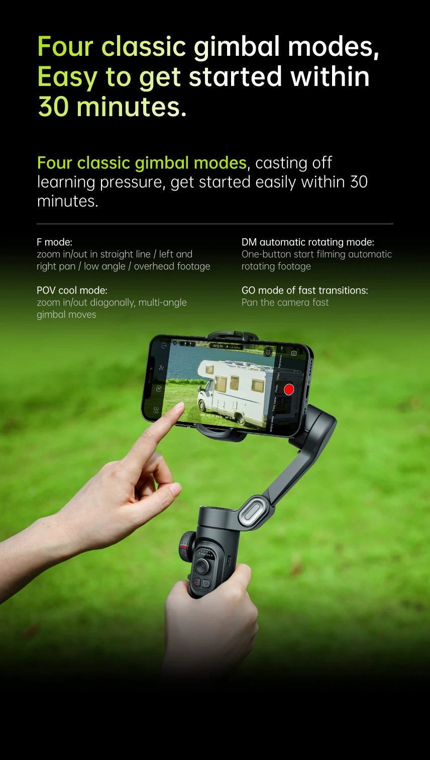 3-Axis Handheld Gimbal Stabilizer Smart XE for Smartphone for iPhone Android AI Face Tracking TikTok Vlog Live Streaming