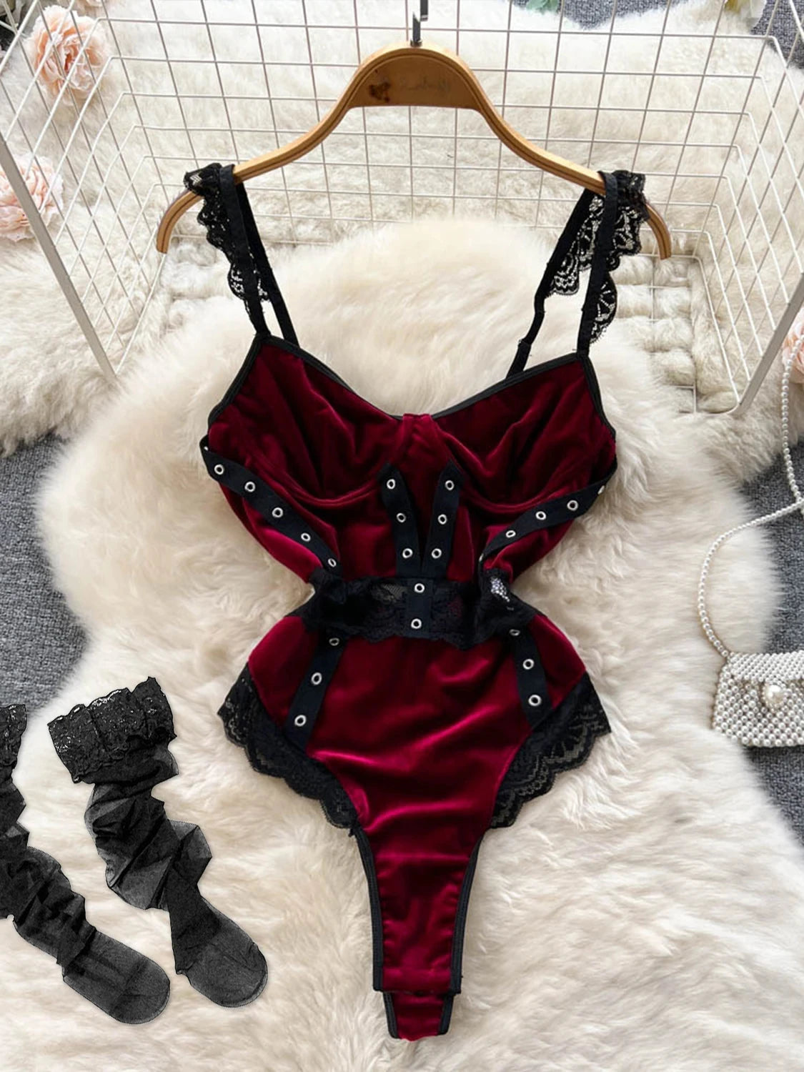 Women Preppy Style Sexy Uniform Sets 2024 V Neck Sheer Top+Lace Up Mini Skirt+Thongs Hollow Out Cosplay Porn Suits