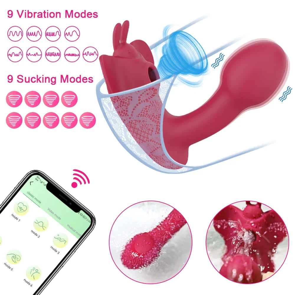 NEW Arrivals Wearable Sucking Panty Vibrator Butterfly Vibrators Dildo Adult Sex Toys For Women APP Vibrating Egg Vaginal Clitoris Stimulator
