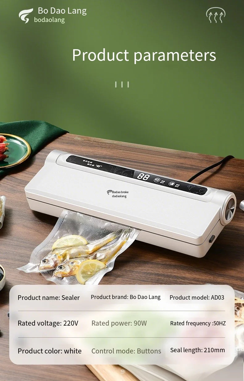 NEW Arrivals Household Electric Vacuum Sealing Machine + 20 Bags Set Vacuum Preservation Machine Small Sealing Food Plastic Sealing Packaging Kitchen Accessories