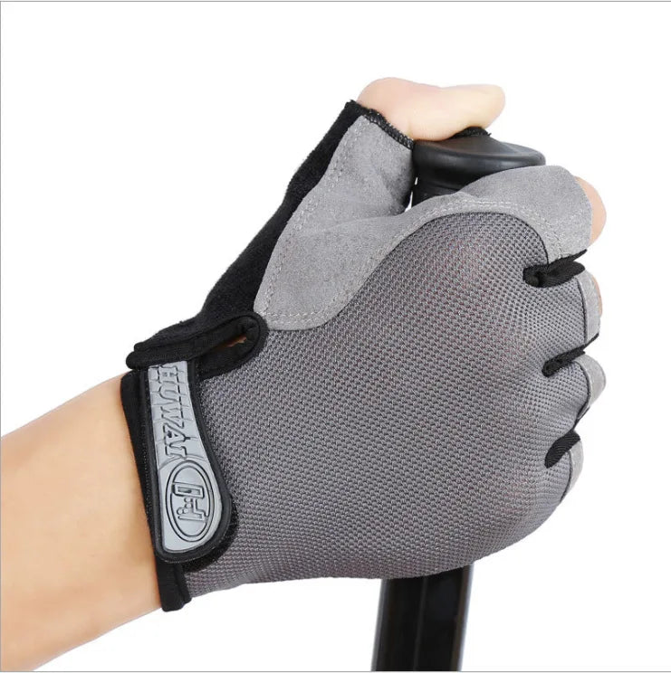 Non-slip Anti Half Finger Gloves Motorcycle Gloves Elastic Shock Fitness Cycling Breathable Men Women Half Finger Gloves Bicycle