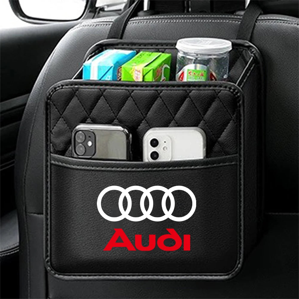 AUDI Logo Car Storage Hanging Bag Auto Capacity Pouch Storage Bag for Audi A3 8P 8L 8V A4 B8 B6 B7 B9 A6 C6 C7 S5 A7 A5 Q5 Q3 TT A1