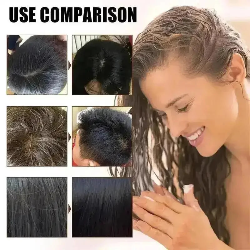 NEW 10PCS Set Natural Herbal Korean Hair Dye Shampoo 3 in 1 Change Hair Color Gray Hair to Dark Brown Black Deep Nourishing Fashion Hairs Care 100ml Women Men Hair Care Supplies
