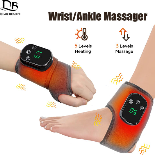 NEW Arrivals Vibration Wrist / Ankle Massager Infrared Hot Compress Therapy Hand / Foot Massager For Joint Pain Relief Heated Massage Brace Body Care Accessories Health Care Supplies