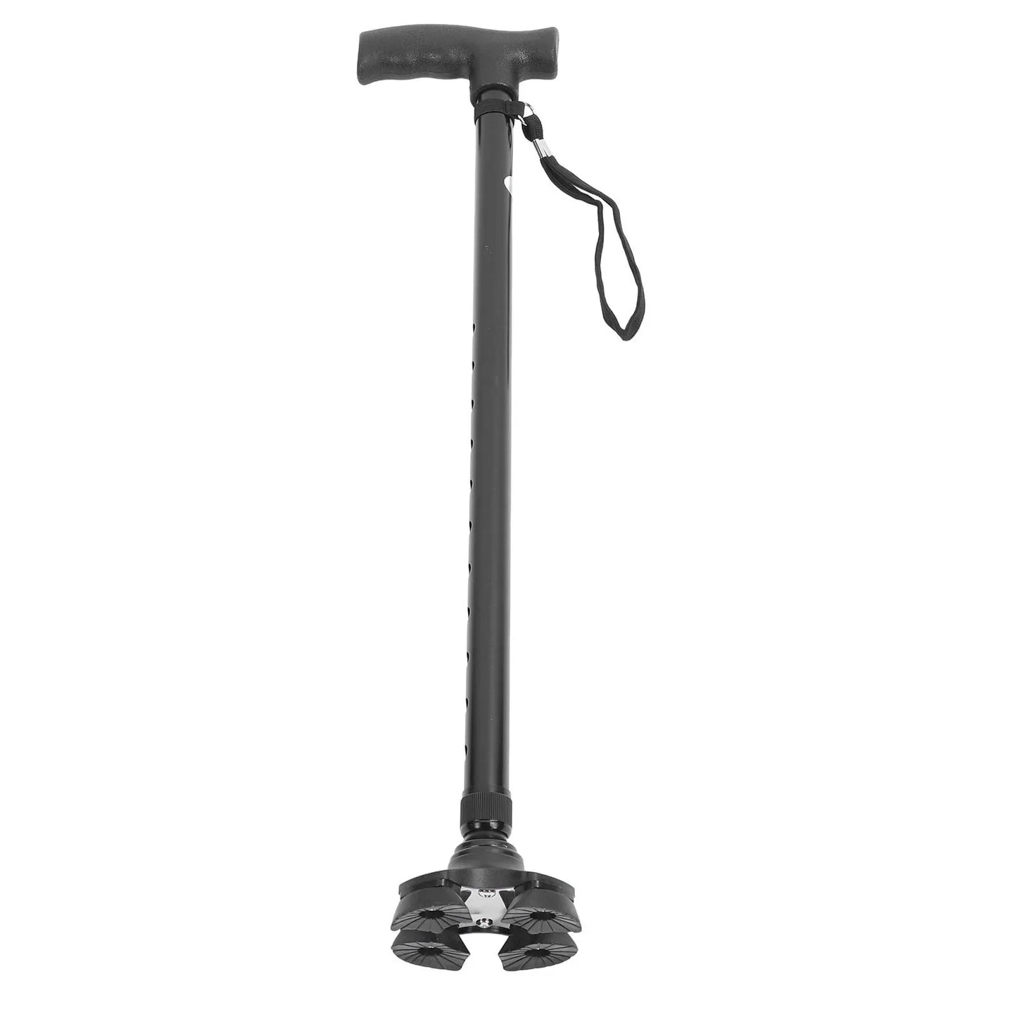 HOT SALE Walking Cane 10 Levels Adjustable Gears Adjustable Height Anti Slip Lightweight Retractable Senior Walking Stick with 4 Pronged Base for Mountaineering Hiking Travel Disability Tools