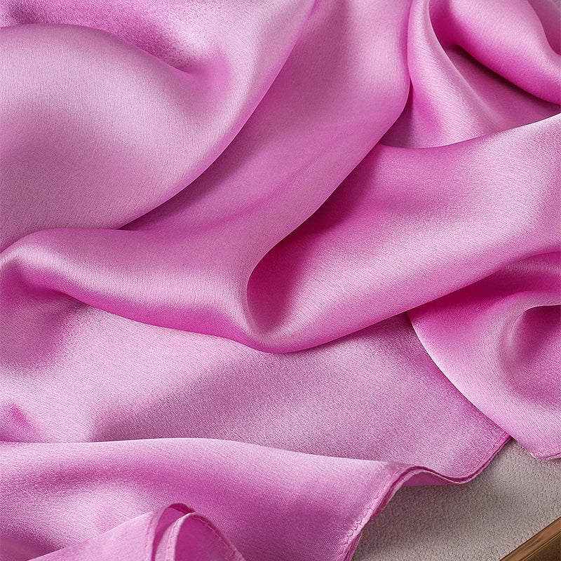 Luxury Gradient Silk Scarf Women Brand Solid Femme Shawls Wraps Bandana Head Foulard Fashion Lady Hijab Wedding Poncho