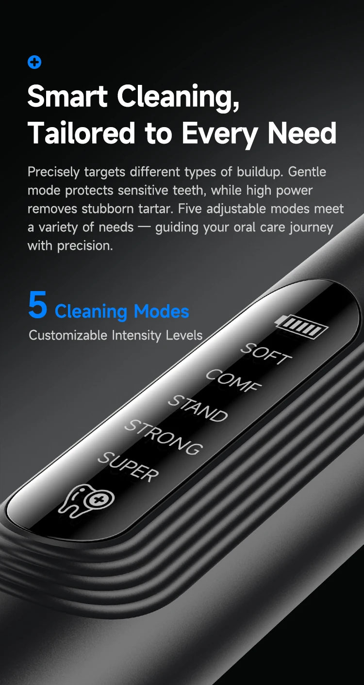 NEW Arrivals 4100W Full Set Ultrasonic Dental Scaler T8 Electric Teeth Cleaner Tarter Calculus Stains Plaque Removal Teeth Whitening Instrument Adults Hygiene Care Dental Tools