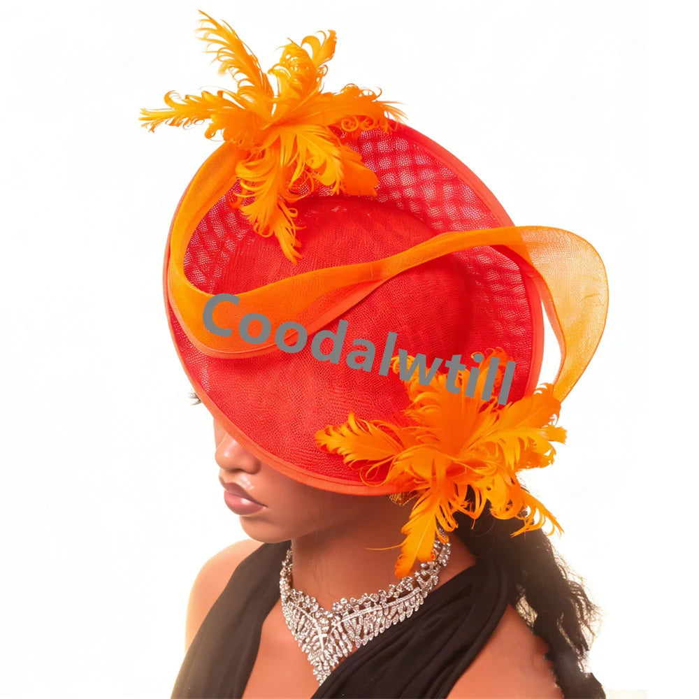 21 Colors Royal Ascot Horse Racing Women Femme Luxury Fascinator Kentucky Ladies Tea Cocktail Derby Headpiece Feather Fancy Opera Concerts Red Carpet Bride Wedding Hats Apparel Accessories