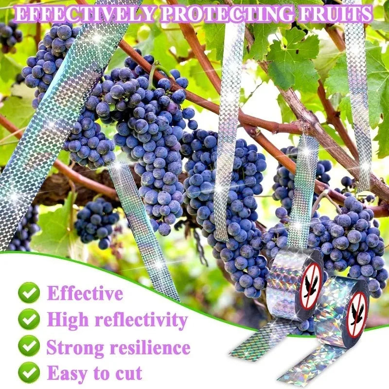 4 Rolls Set Protect your Garden Bird Scare Tape Anti Bird Flashing Reflective Ribbon Tapes Double-Sided Birds Repellent Keep Pigeons Away Garden Pest Control Home Garden Tools Sets