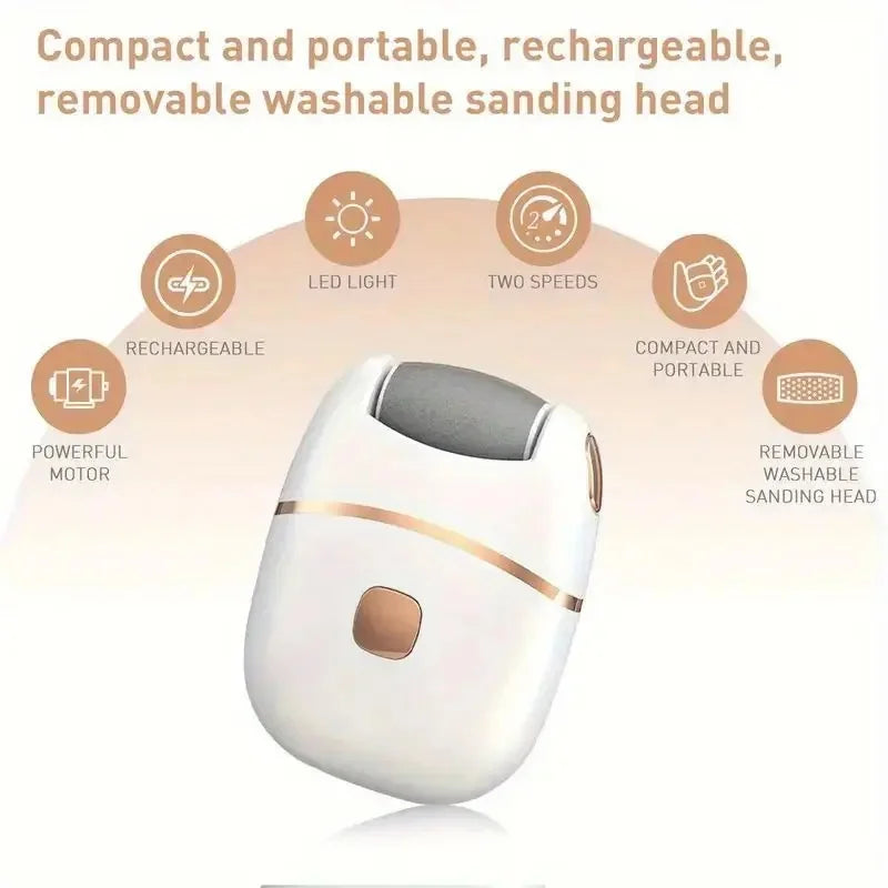 NEW 3 Heads Set Rechargeable Electric Foot Grinder for Thick Faux Leather USB Personal Care Tool with Interchangeable Heads Grooming Tool