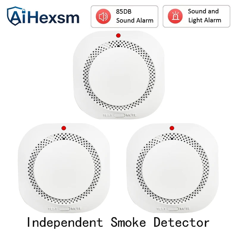 1-10 PCS Set Independent Fire Smoke Sensor Alarm Fire Protection Smokehouse Home Office Hotels Business Shops Security System Smoke Detector  Security Supplies