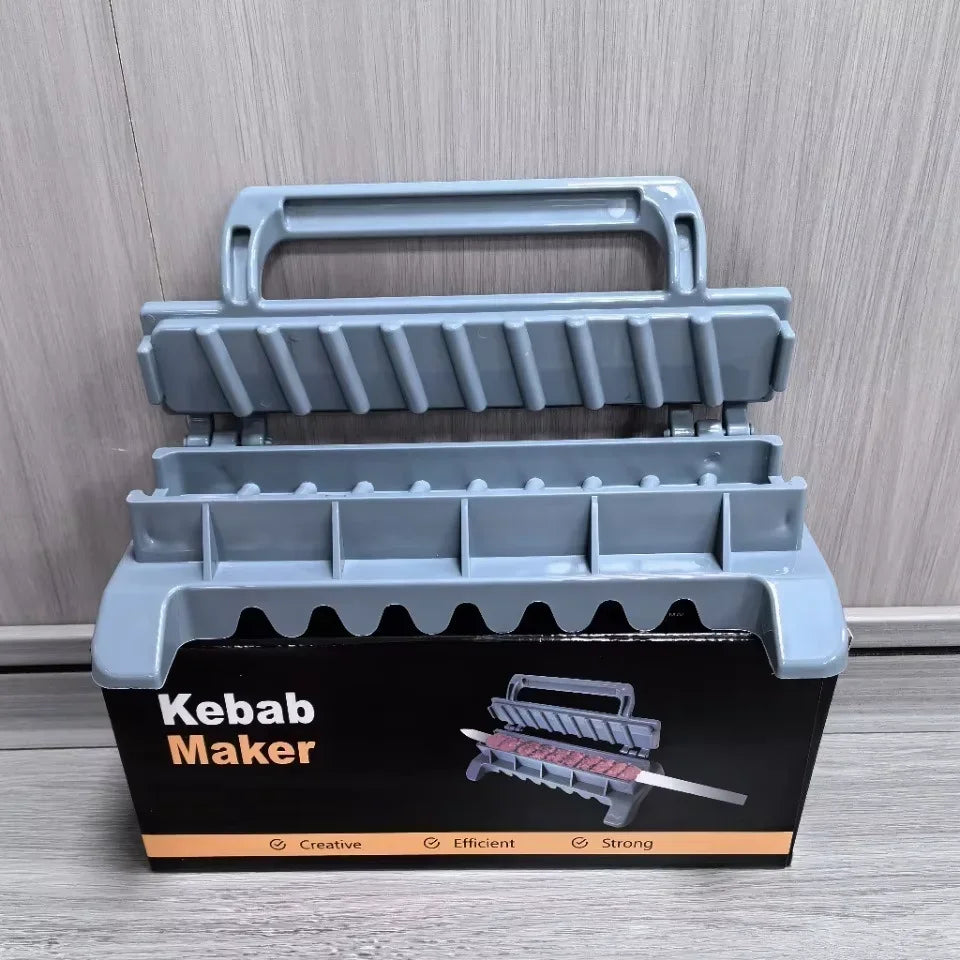 NEW Set Outdoor Camping Barbeque Kebab Mold Tools 8/9inch Flat Stainless Steel BBQ Kebab Kiofte Skewer Row Kebab Maker for Home Barbeque Party