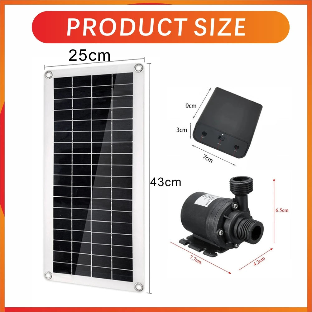 NEW Arrivals Full Set 800L/H Water Pump 12V Solar Panel Power Bank  Set Ultra-quiet Submersible Water Pump Motor Camping Fish Pond Garden Fountain Tools Home Outdoor Supplies