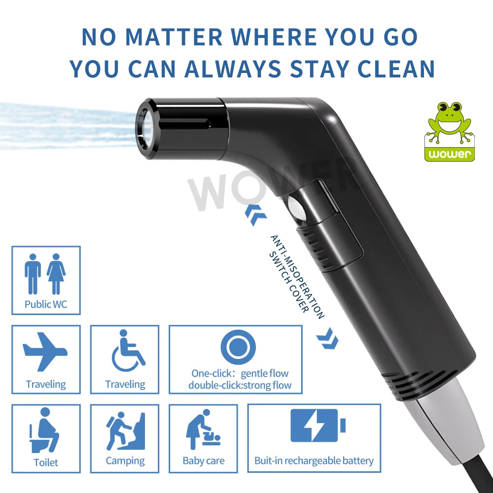 NEW 2.5L Portable Electric Bidet Rechargeable Hand Bidet Butt Sprayer for Personal Hygiene Cleaning Travel Camping Bidet Outdoor Travel Camping Cleaning Supplies