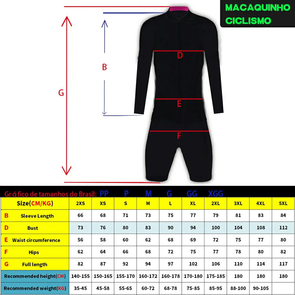 Red Cycling Jumpsuit With Skirt Long Sleeve Women's Bike Clothing Free Shipping Products Brazil Macaquinho Ciclismo