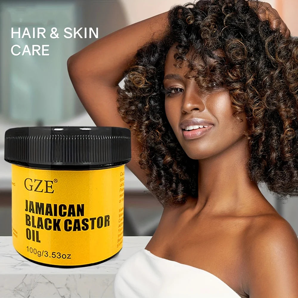 JAMAICAN Black Castor Oil Pure Cold-Pressed for Hair Growth, Skin Moisturizing and Scalp Health - Promoting Thick Hair Therapy Treatment Cream Women Men Hair Care Supplies