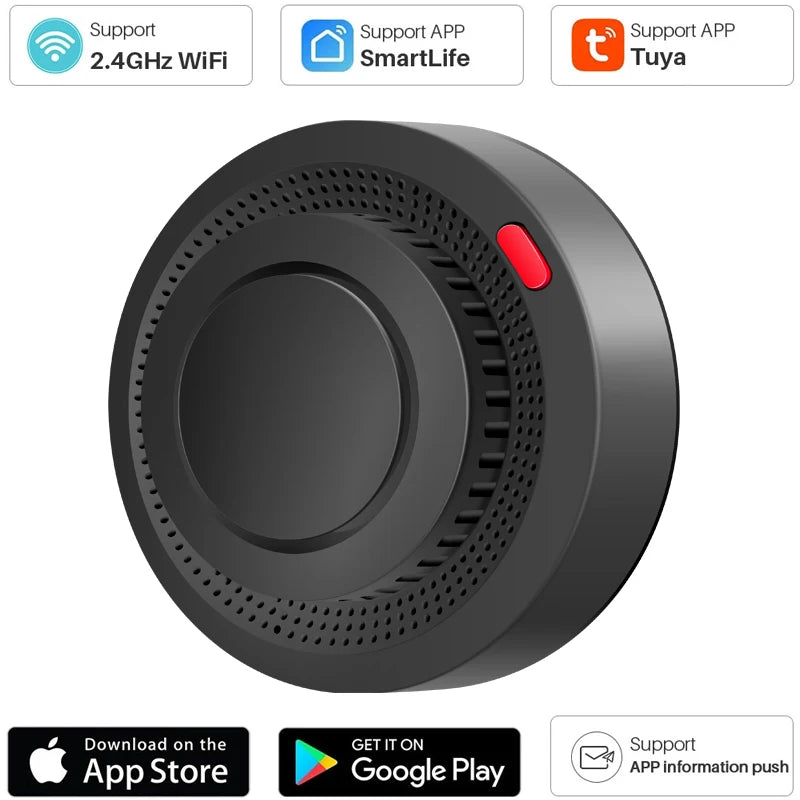 1/2/3/4//5 PCS Set Wi-Fi APP Control Remote Smoke Detector Wireless Photoelectric Sensor Fire Alarm Home Kitchen Hotels Business Mall Factory Security System Work with Smart Life Alert Sound Alarm