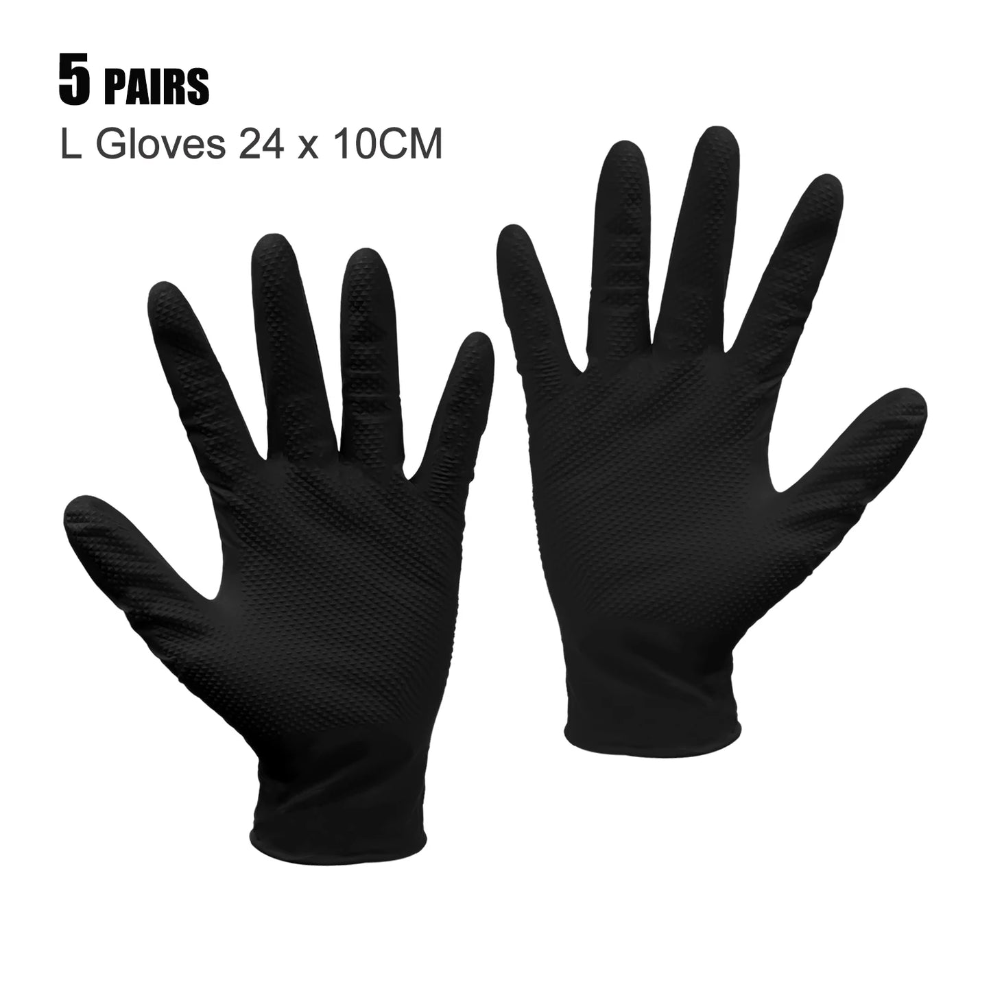 NEW Arrivals 5Pairs Black/Orange Color Heavy Duty Rubber Gloves Industrial Reusable Gloves Extra Thick Mechanic Glove Home Kitchen Garden Car Anti-Slip Safety Work Gloves